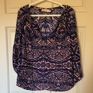 Alice & Trixie Blue and Pink Patterned Blouse